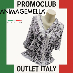 Блуза Anima Gemella, змийски принт, 100% полиестер, размер XS, Италия